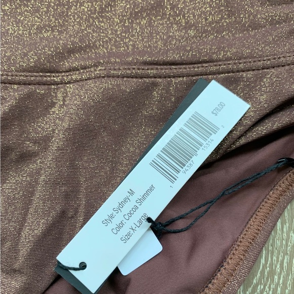 Max Swim Sydney cocoa shimmer bikini bottoms - Picture 2 of 6